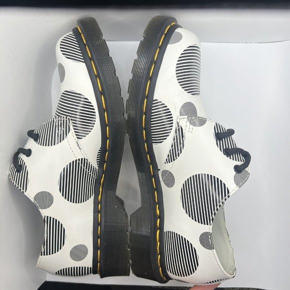 Dr. Martens 1461 Polka Dot Smooth Leather Oxford Shoes Womens 7 /38 White Black - Picture 5 of 10